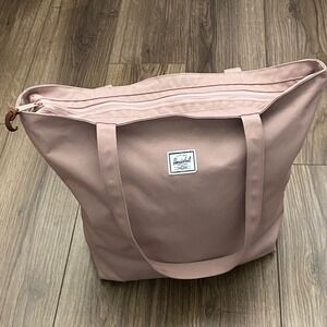 The Herschel Supply Co Mica Tote Shoulder Bag Ash Rose Pink Zip Closure Pockets